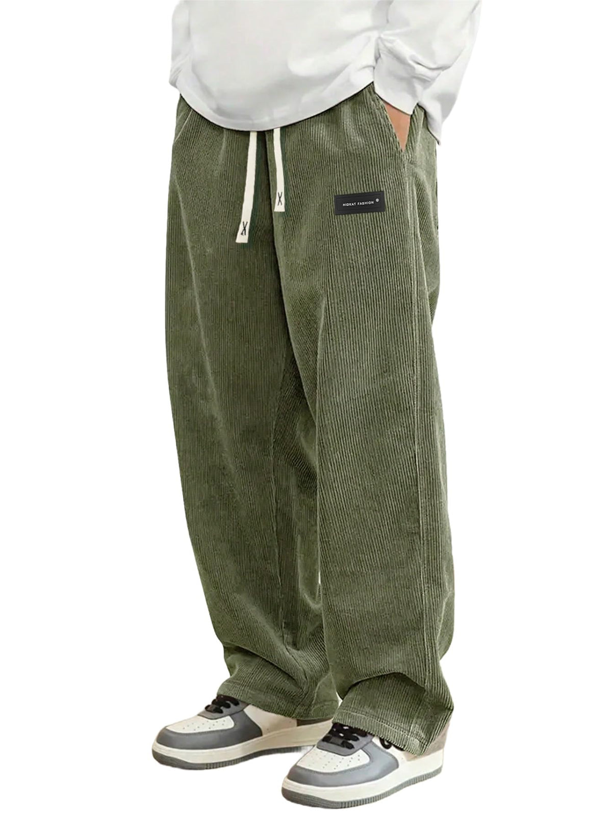Luvella Mens Corduroy Casual Pants Straight Sweatpants