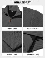 Luvella Mens Sweaters Pullover Sweater Casual Athletic Long Sleeve Quarter Zipper Stand Collar Sweatshirt
