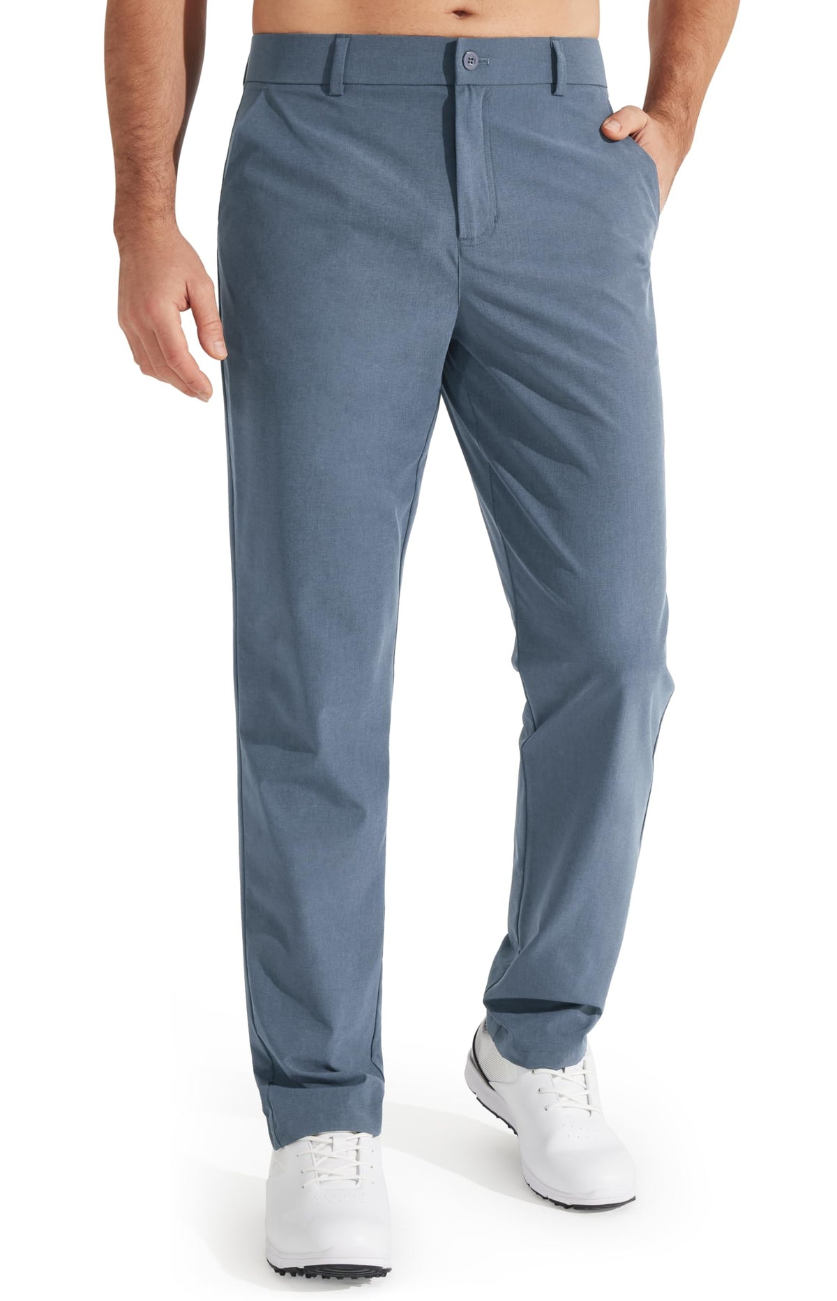 Luvella Mens Golf Pants Stretch Work Dress Pants 30"/32"/34" Quick Dry Lightweight Casual Comfy Trousers with Pockets
