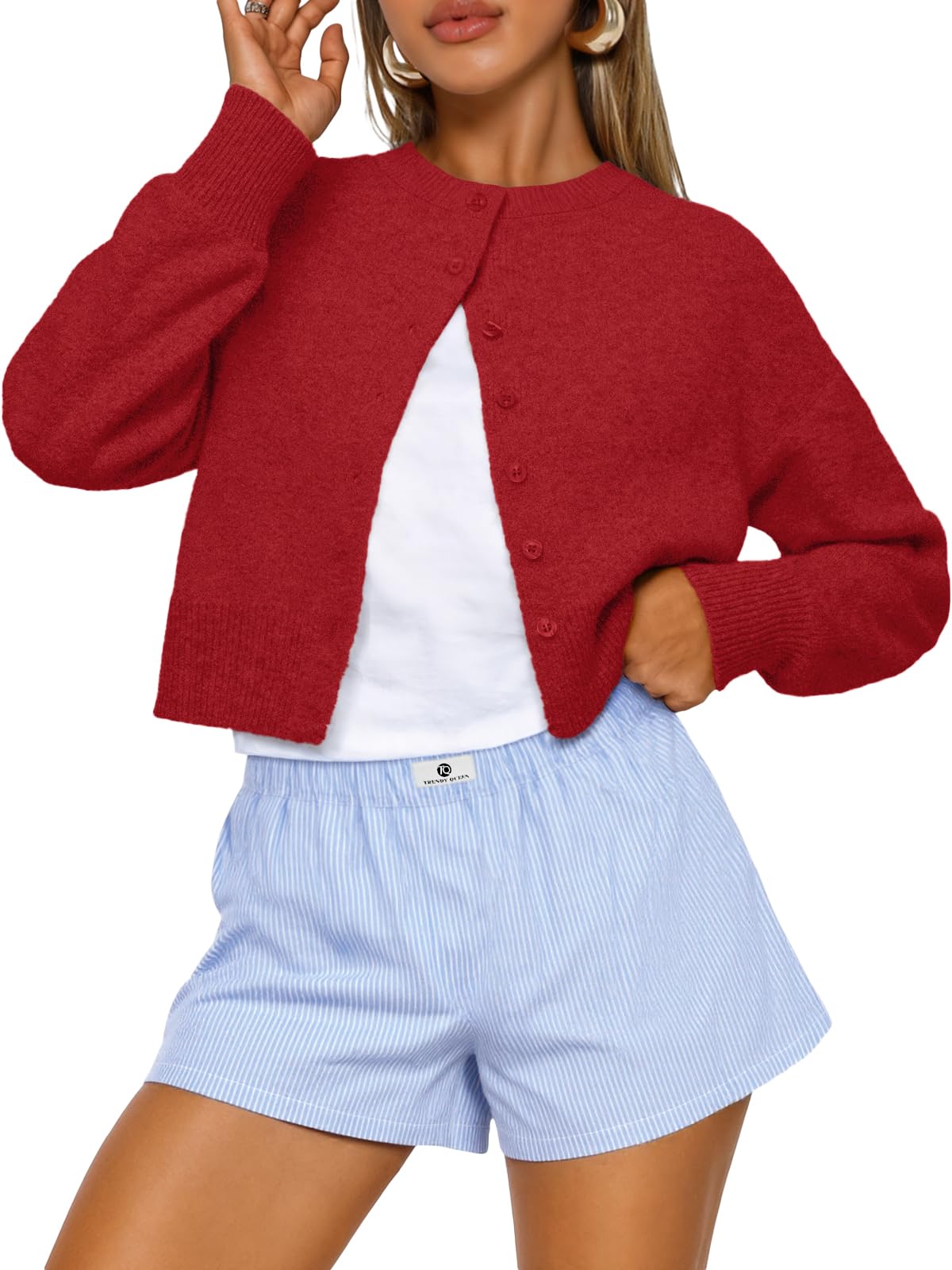 Luvella Cropped Cardigan Sweaters for Women Fall Fashion Clothes 2026