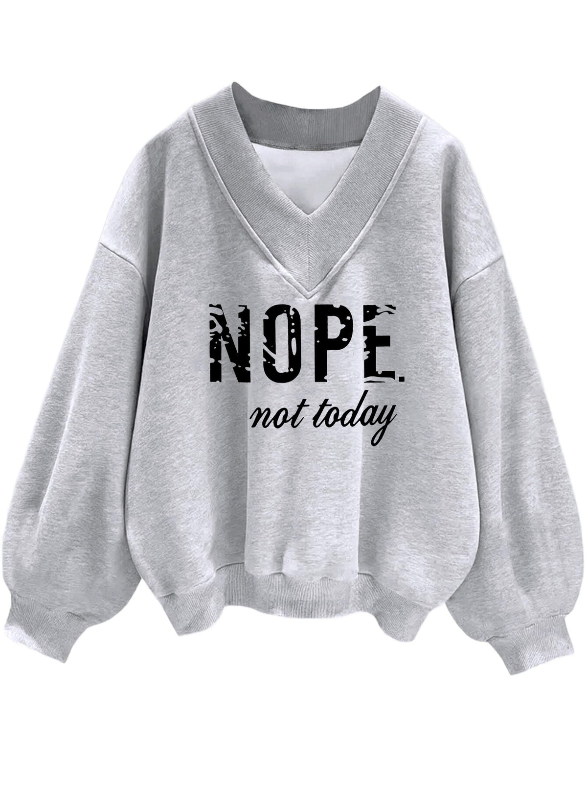 Luvella Womens V Neck Oversized Sweatshirts Long Sleeve Pullover