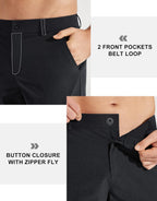 Luvella Mens Golf Pants Stretch Work Dress Pants 30"/32"/34" Quick Dry Lightweight Casual Comfy Trousers with Pockets