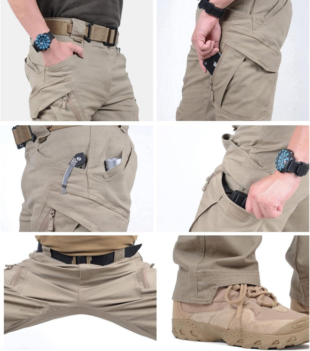 Luvella Men's Hiking Tactical Pants Lightweight Cotton Outdoor Military Combat Cargo Trousers