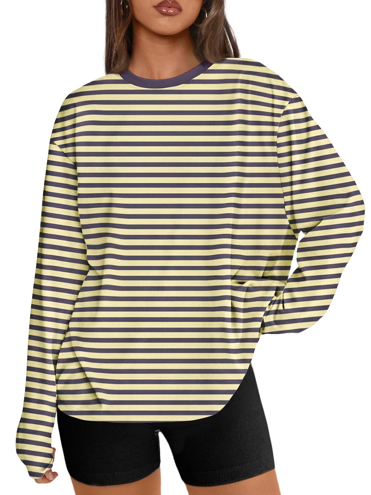 Luvella Womens Oversized Long Sleeve Shirts Fall Tops 2026 Basic Tees