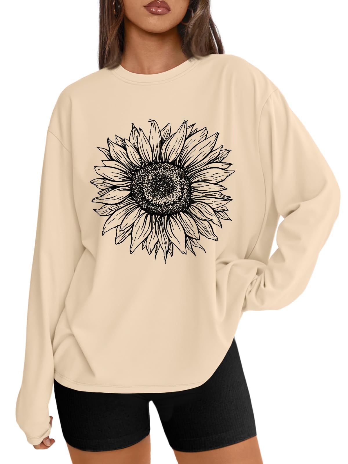 Luvella Womens Oversized Long Sleeve Shirts Fall Tops 2026 Basic Tees