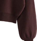 Luvella Women's Cropped Sweater V-Neck Long Sleeve Pullover Jumper Knit Top