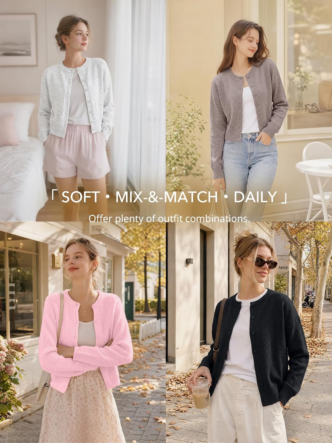 Luvella Cropped Cardigan Sweaters for Women Fall Fashion Clothes 2026