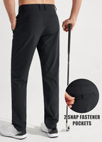 Luvella Mens Golf Pants Stretch Work Dress Pants 30"/32"/34" Quick Dry Lightweight Casual Comfy Trousers with Pockets