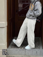 Luvella Mens Baggy Sweatpants Wide Leg Sweat Pants Uncuffed Loose Gym Y2K