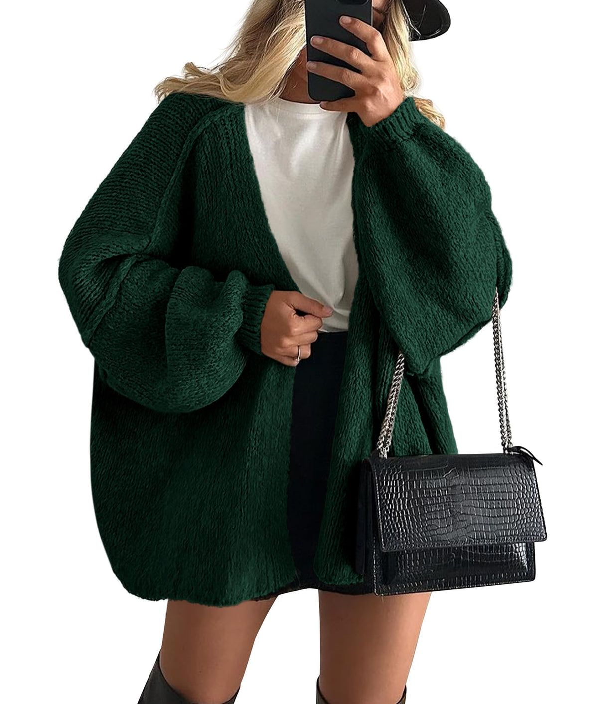 Luvella Womens Open Front Oversized Cardigan Sweaters