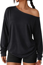 Luvella Womens Off The Shoulder Oversized Tops