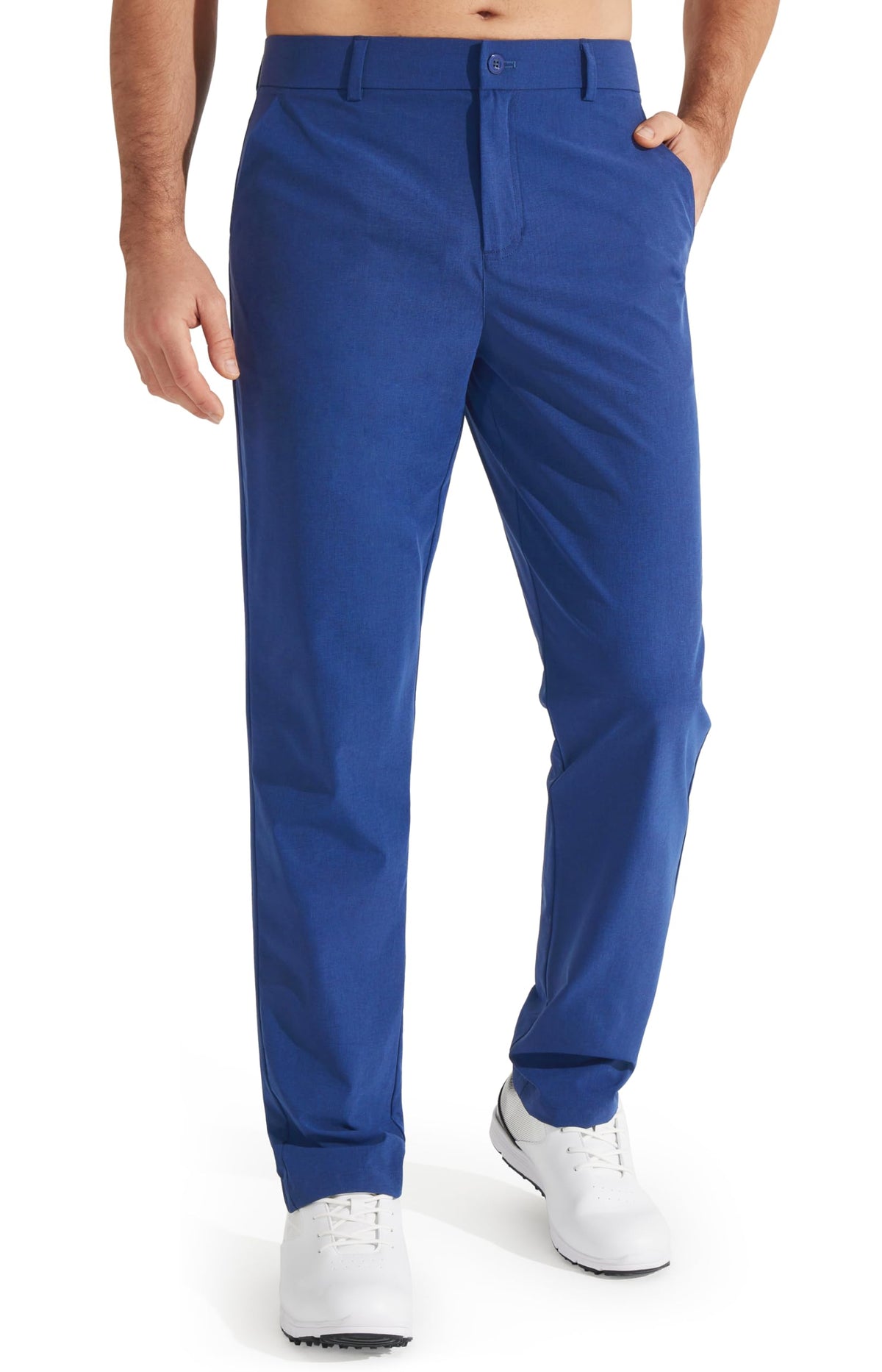 Luvella Mens Golf Pants Stretch Work Dress Pants 30"/32"/34" Quick Dry Lightweight Casual Comfy Trousers with Pockets