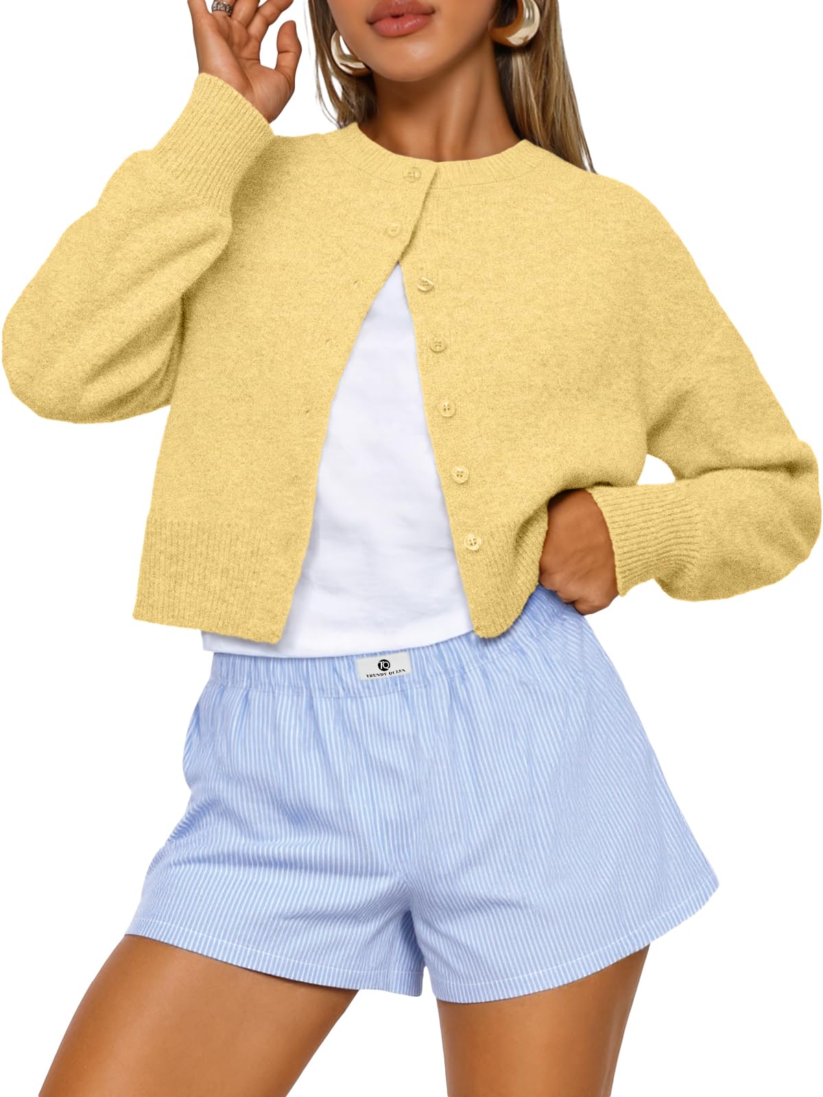 Luvella Cropped Cardigan Sweaters for Women Fall Fashion Clothes 2026