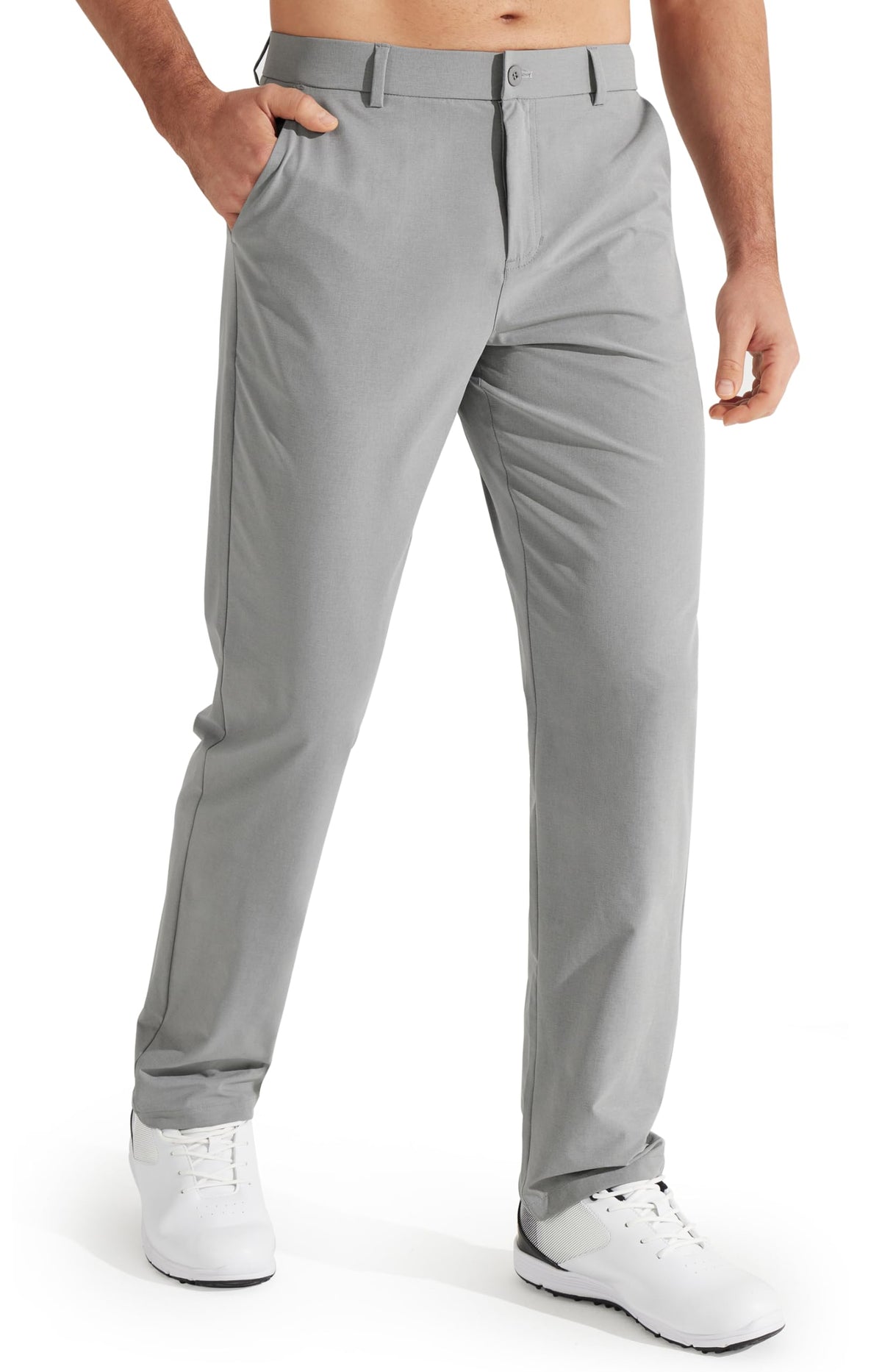 Luvella Mens Golf Pants Stretch Work Dress Pants 30"/32"/34" Quick Dry Lightweight Casual Comfy Trousers with Pockets