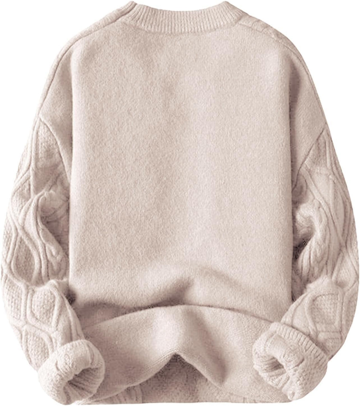 Luvella Oversized Sweater 90s Vintage Cable Knit Long Sleeve Women Heavy Crewneck Pullover