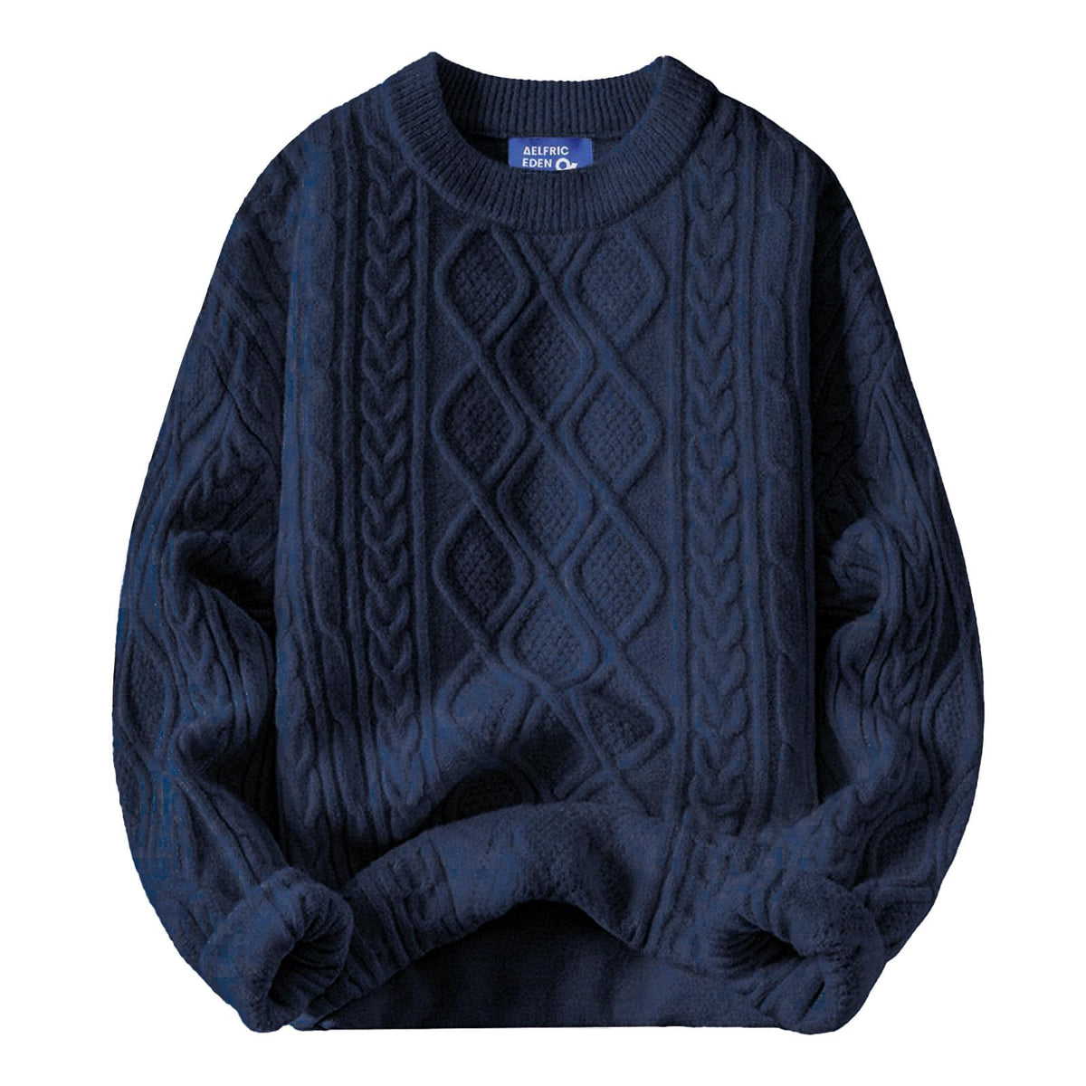 Luvella Oversized Sweater 90s Vintage Cable Knit Long Sleeve Women Heavy Crewneck Pullover