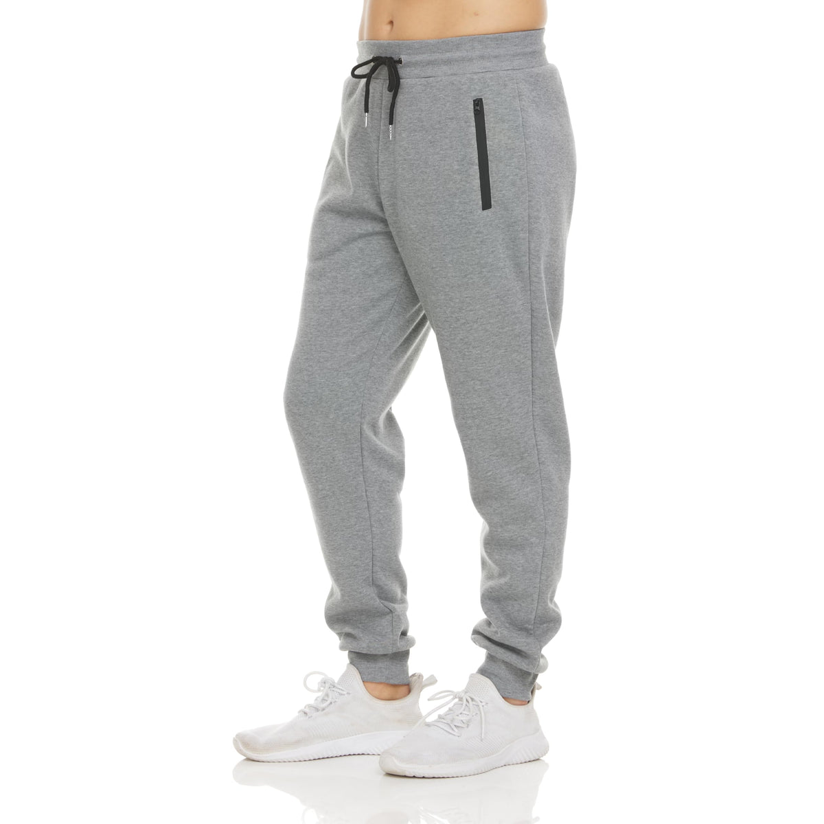 Luvella Sweatpants for Men 3 Pack Fleece Athletic Joggers, Baggy Wide Legs Mens Sweatpants with Zipper Pockets