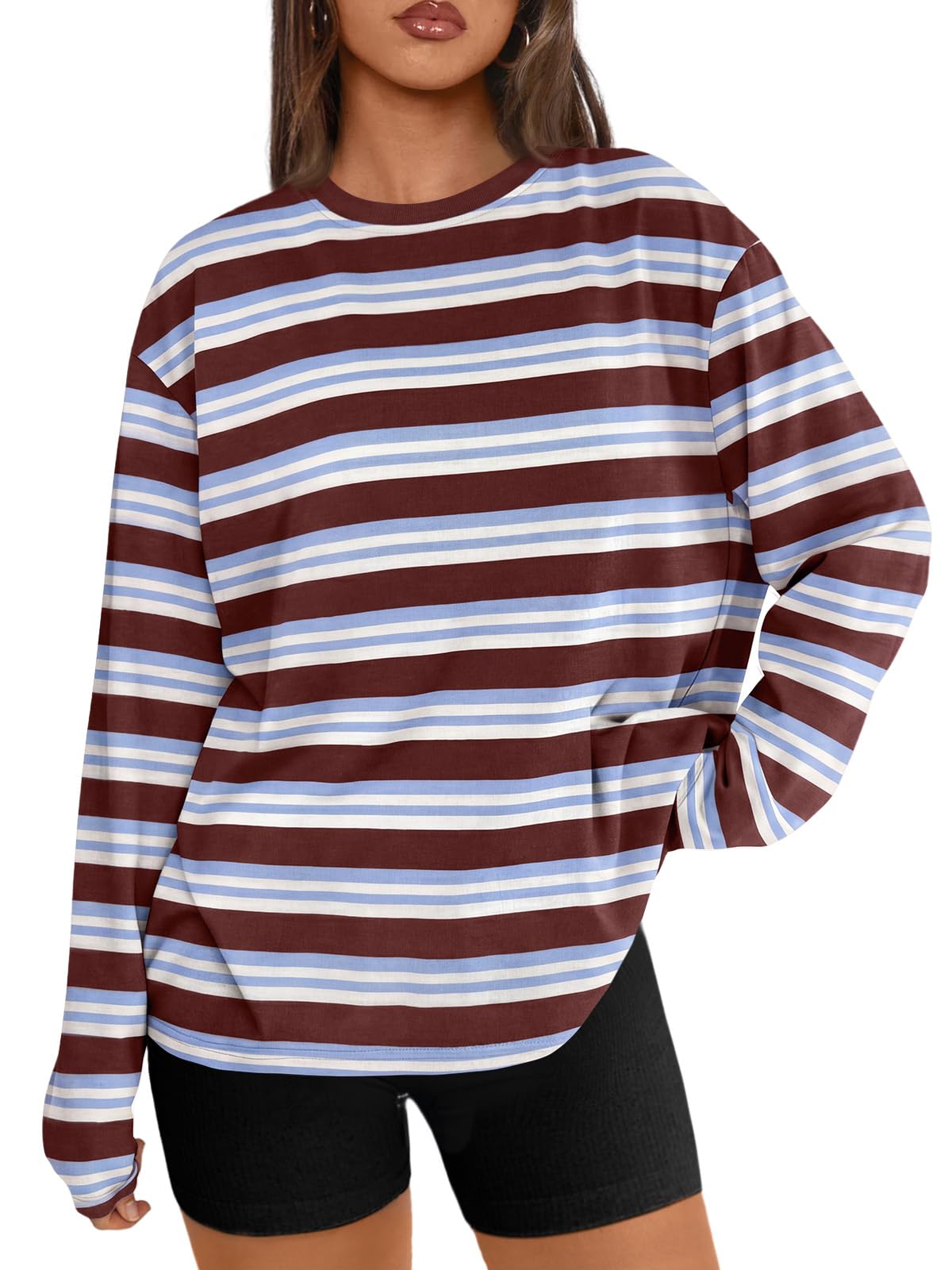 Luvella Womens Oversized Long Sleeve Shirts Fall Tops 2026 Basic Tees
