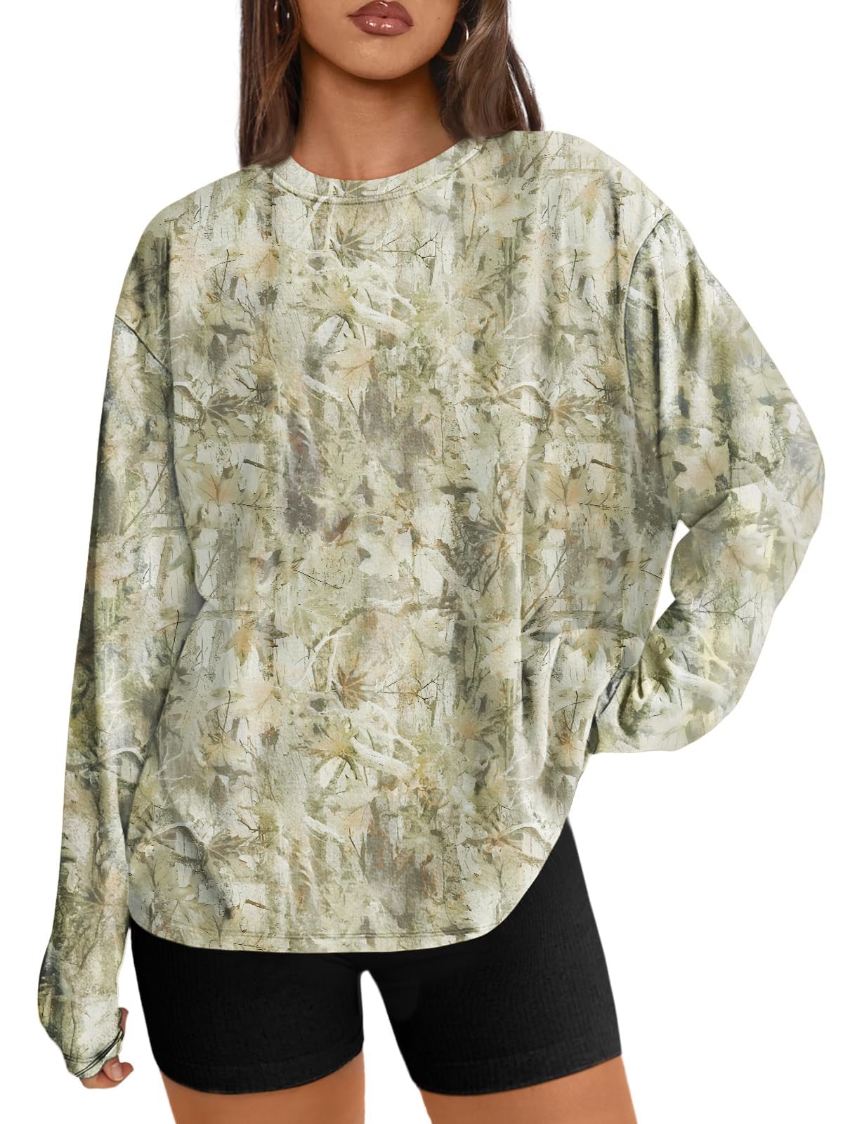 Luvella Womens Oversized Long Sleeve Shirts Fall Tops 2026 Basic Tees