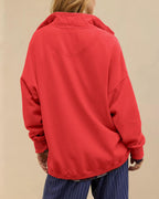 Luvella Women's Henley Neck Sweatshirt