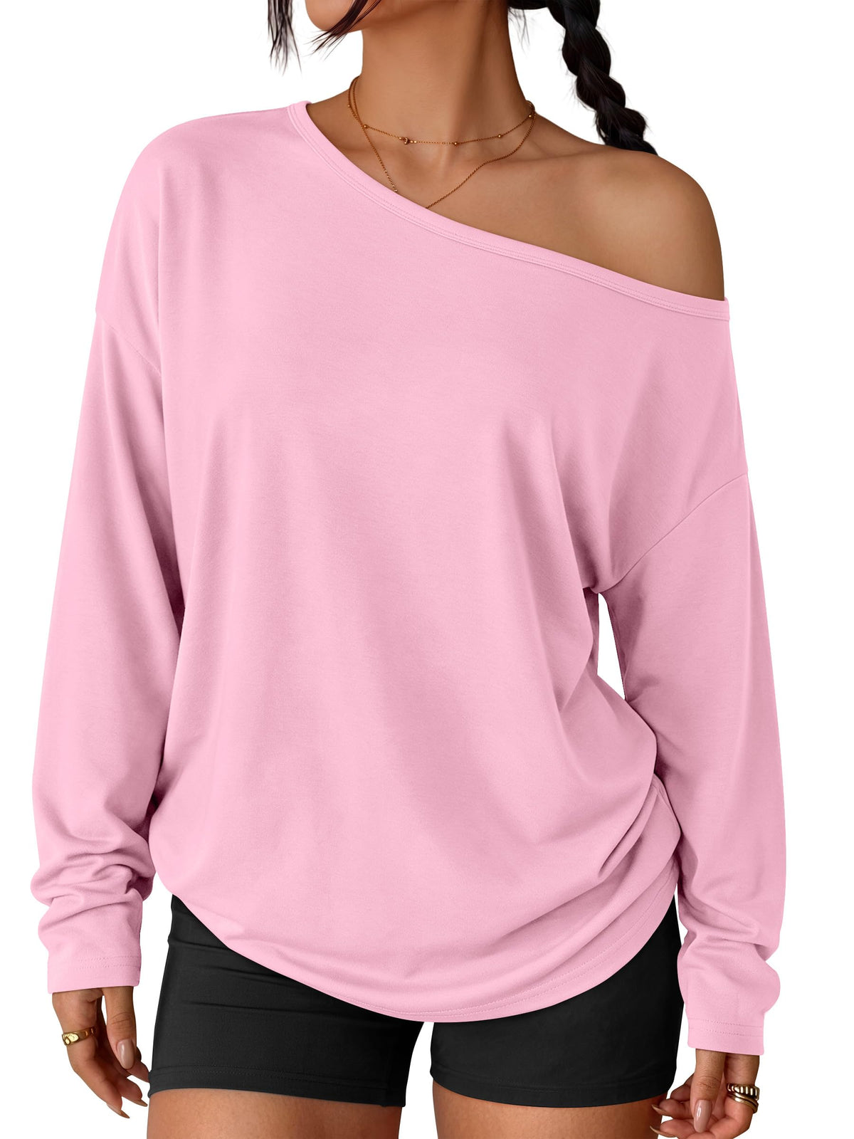Luvella Womens Off The Shoulder Oversized Tops