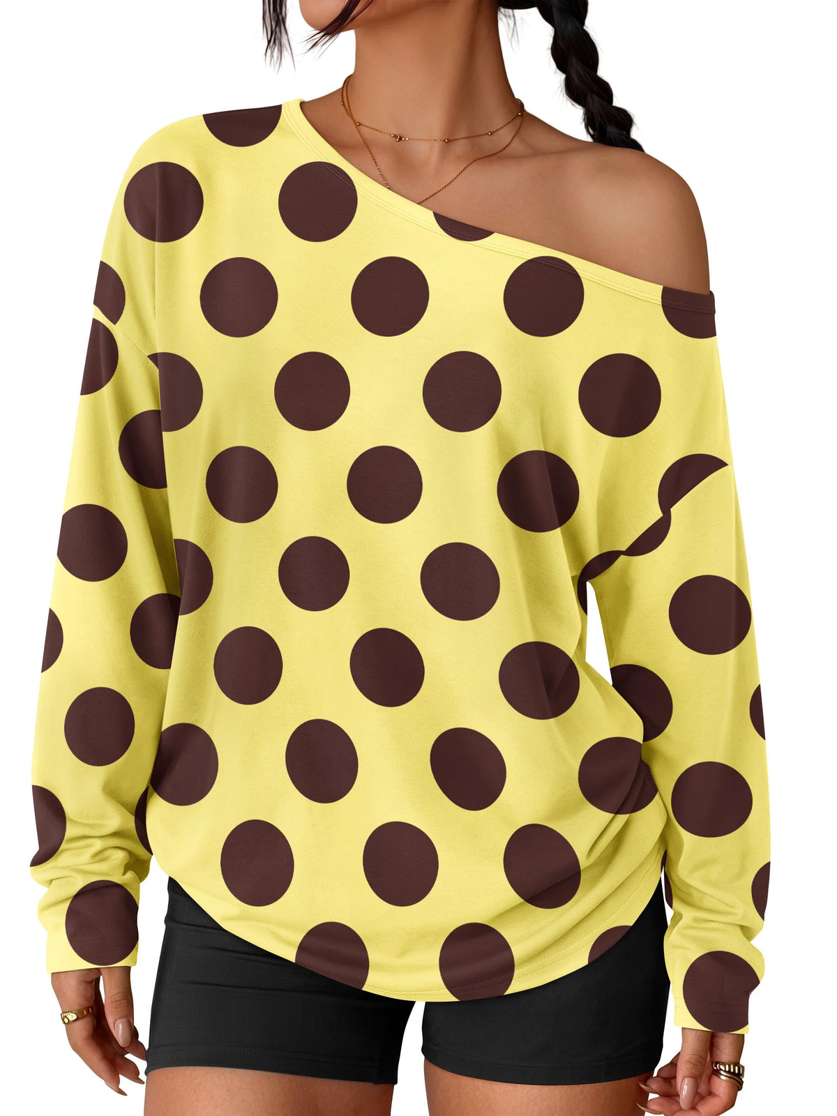 Luvella Womens Off The Shoulder Oversized Tops
