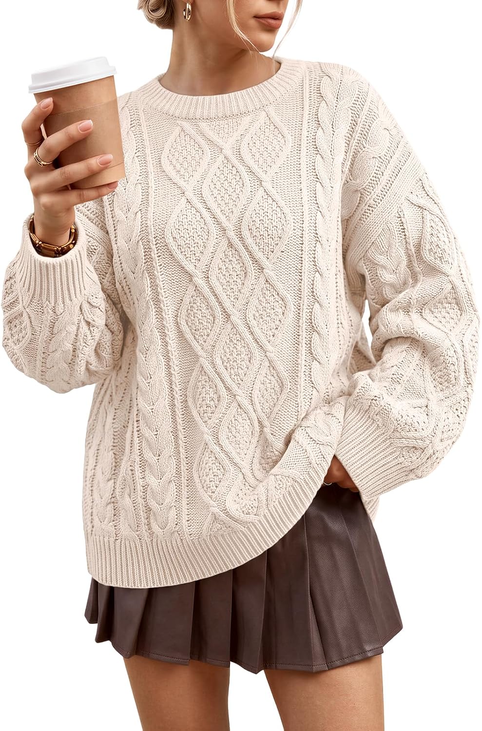 Luvella Women's Cozy Oversized Sweater