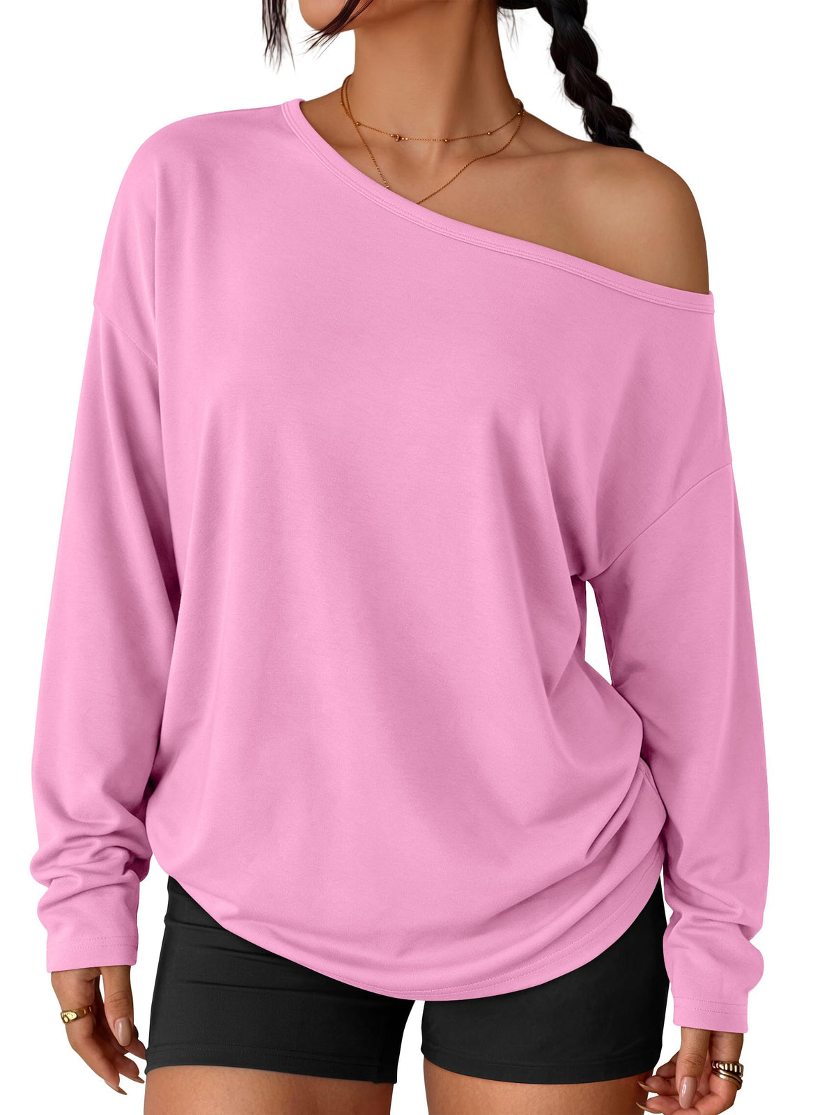 Luvella Womens Off The Shoulder Oversized Tops