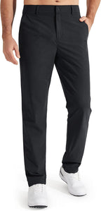 Luvella Mens Golf Pants Stretch Work Dress Pants 30"/32"/34" Quick Dry Lightweight Casual Comfy Trousers with Pockets