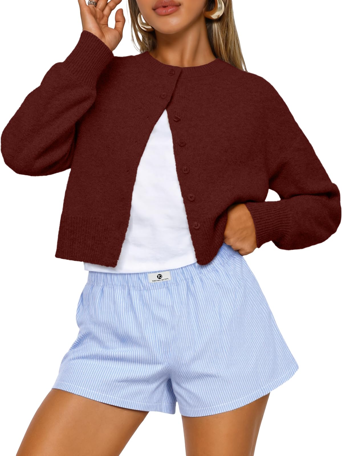 Luvella Cropped Cardigan Sweaters for Women Fall Fashion Clothes 2026