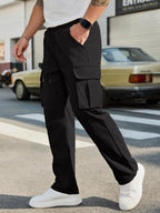 Luvella Mens Casual Cargo Pants Workout Hiking Sweatpants with Multi Pockets