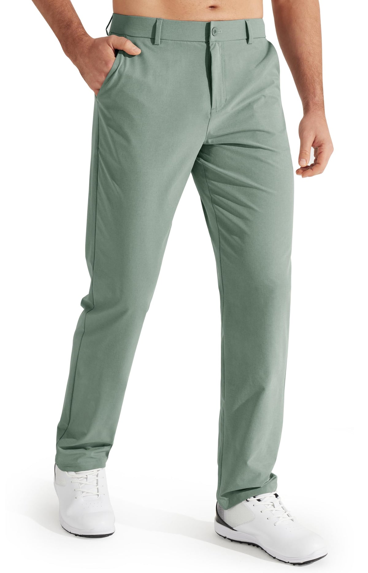 Luvella Mens Golf Pants Stretch Work Dress Pants 30"/32"/34" Quick Dry Lightweight Casual Comfy Trousers with Pockets