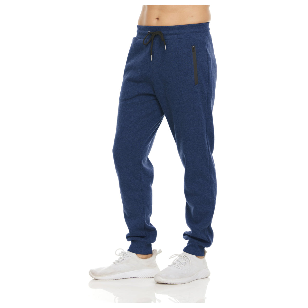 Luvella Sweatpants for Men 3 Pack Fleece Athletic Joggers, Baggy Wide Legs Mens Sweatpants with Zipper Pockets