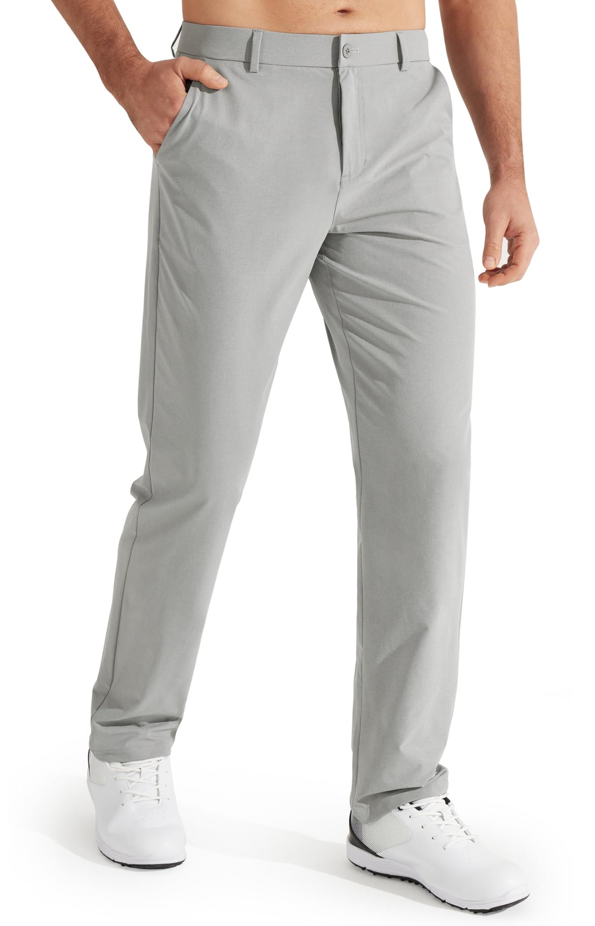 Luvella Mens Golf Pants Stretch Work Dress Pants 30"/32"/34" Quick Dry Lightweight Casual Comfy Trousers with Pockets