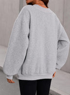 Luvella Womens V Neck Oversized Sweatshirts Long Sleeve Pullover