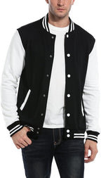 Luvella Men's Fashion Varsity Jacket Causal Slim Fit Cotton Letterman Baseball Bomber Jackets