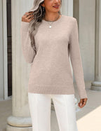 Luvella Womens Wool Blend Sweater Crewneck Long Sleeve Tops Fashion Clothing