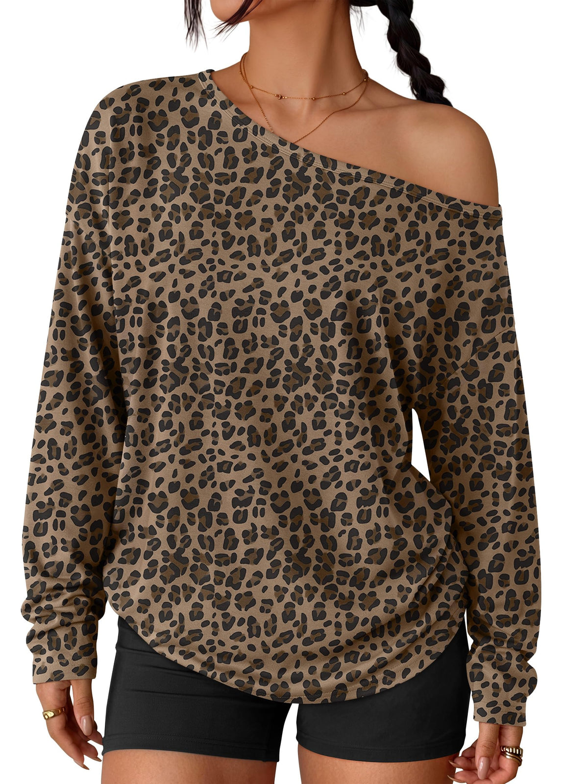 Luvella Womens Off The Shoulder Oversized Tops