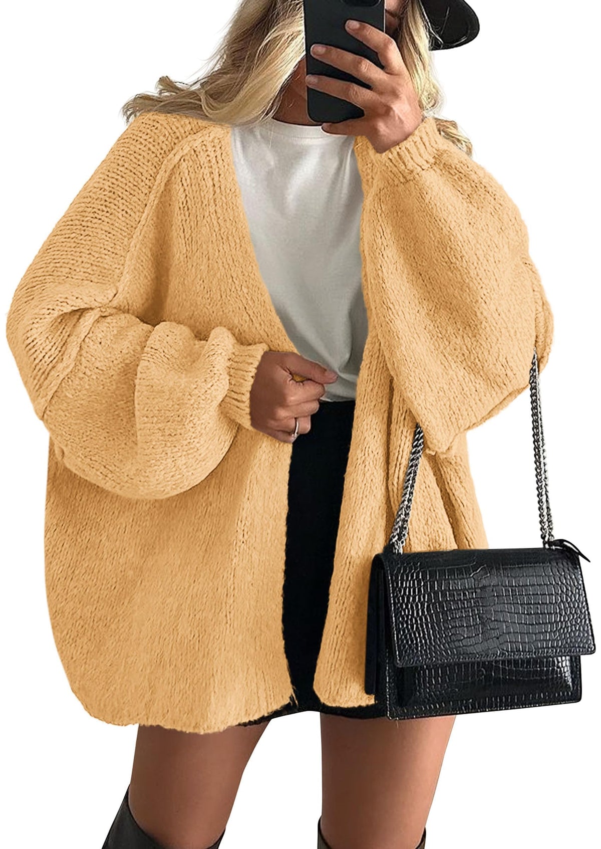 Luvella Womens Open Front Oversized Cardigan Sweaters