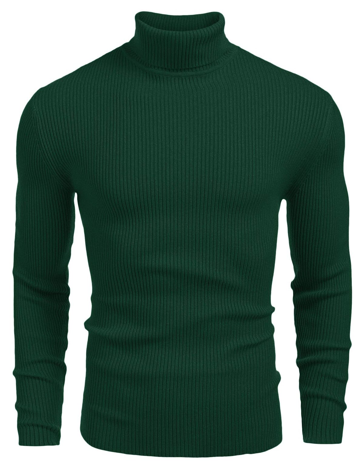 Luvella Mens Ribbed Slim Fit Knitted Pullover Casual Turtleneck Sweater