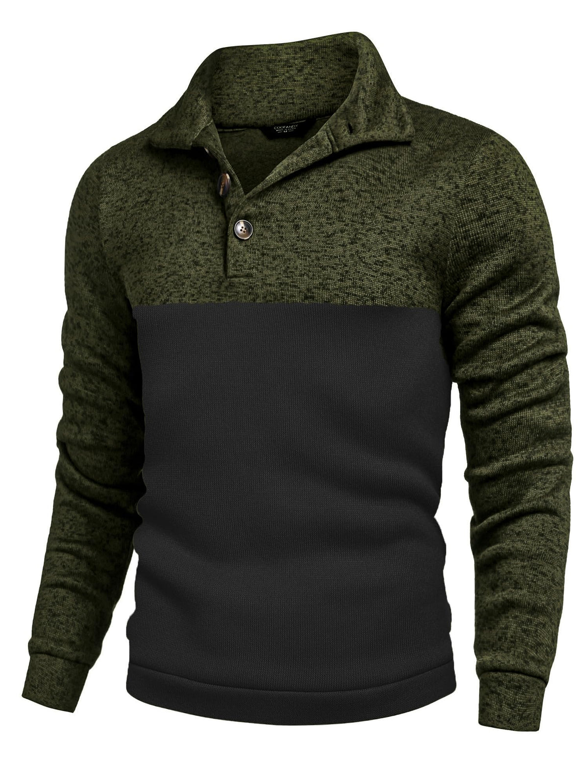 Luvella Men's Casual Pullover Sweater Quarter Button Fleece Sweatshirt Knitted Thermal Sweaters