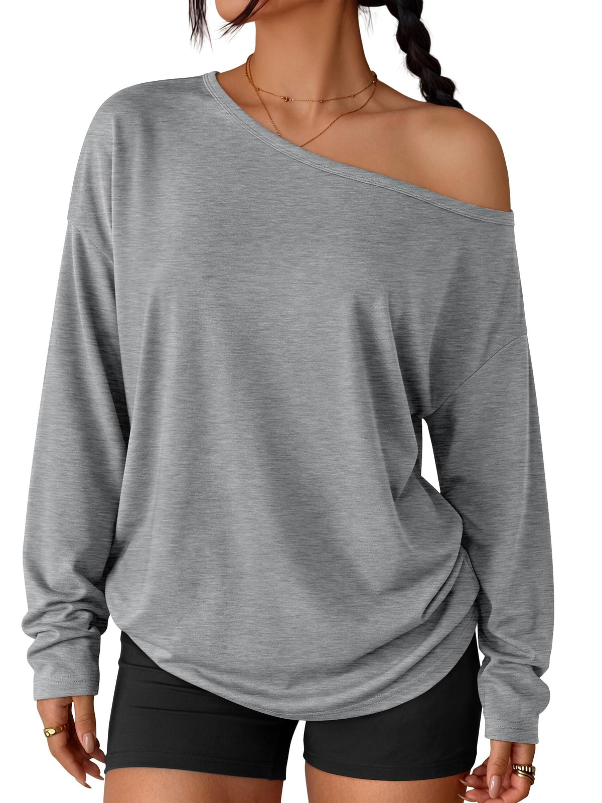 Luvella Womens Off The Shoulder Oversized Tops