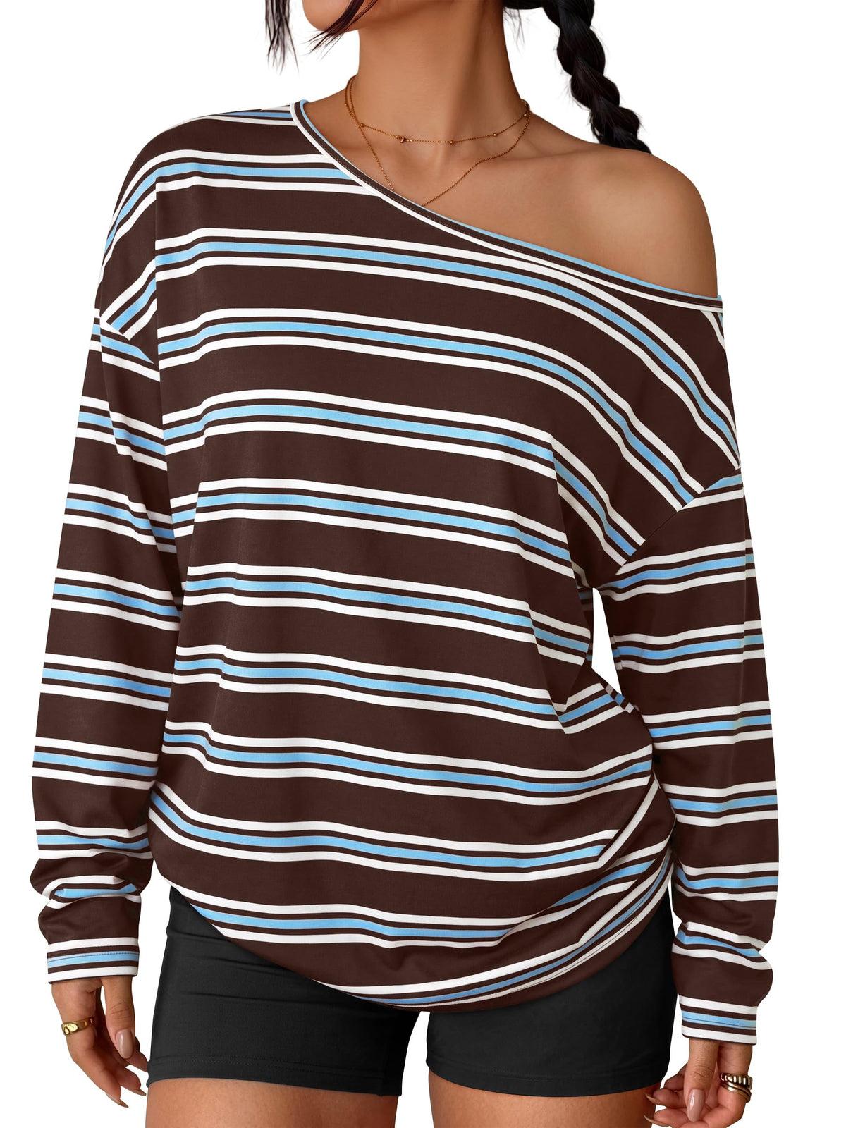 Luvella Womens Off The Shoulder Oversized Tops