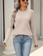 Luvella Womens Wool Blend Sweater Crewneck Long Sleeve Tops Fashion Clothing
