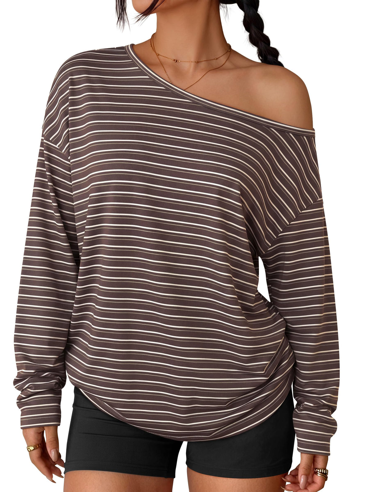Luvella Womens Off The Shoulder Oversized Tops
