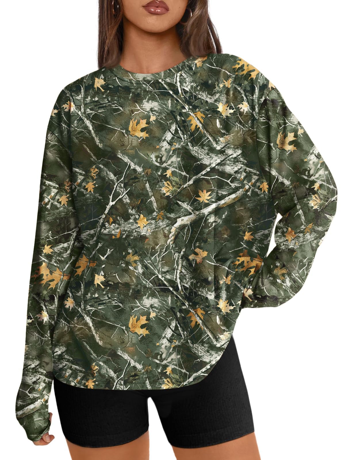 Luvella Womens Oversized Long Sleeve Shirts Fall Tops 2026 Basic Tees