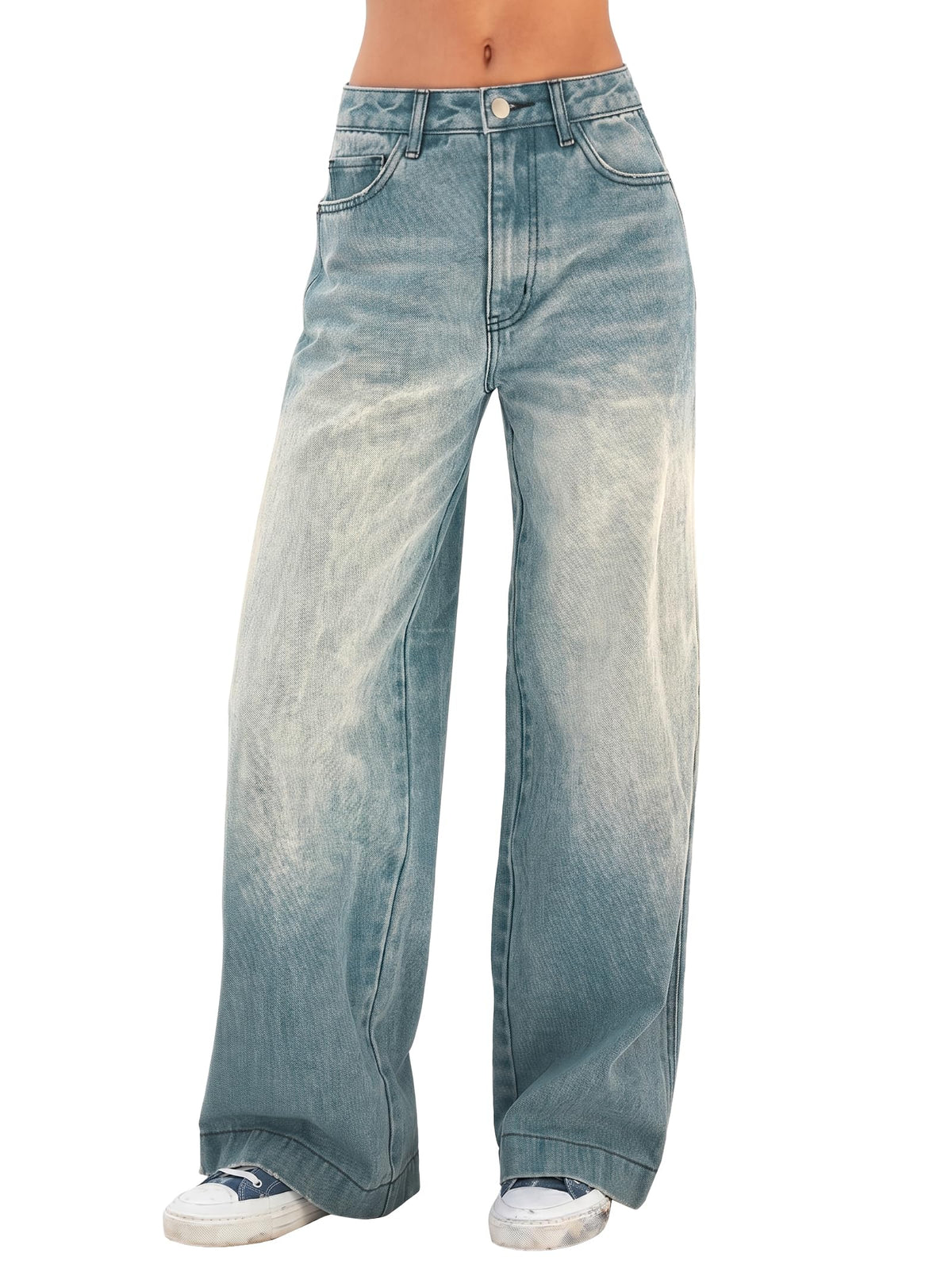 Luvella Women 2026 Wide Leg Jeans High Waist Stretchy Baggy Denim Pants