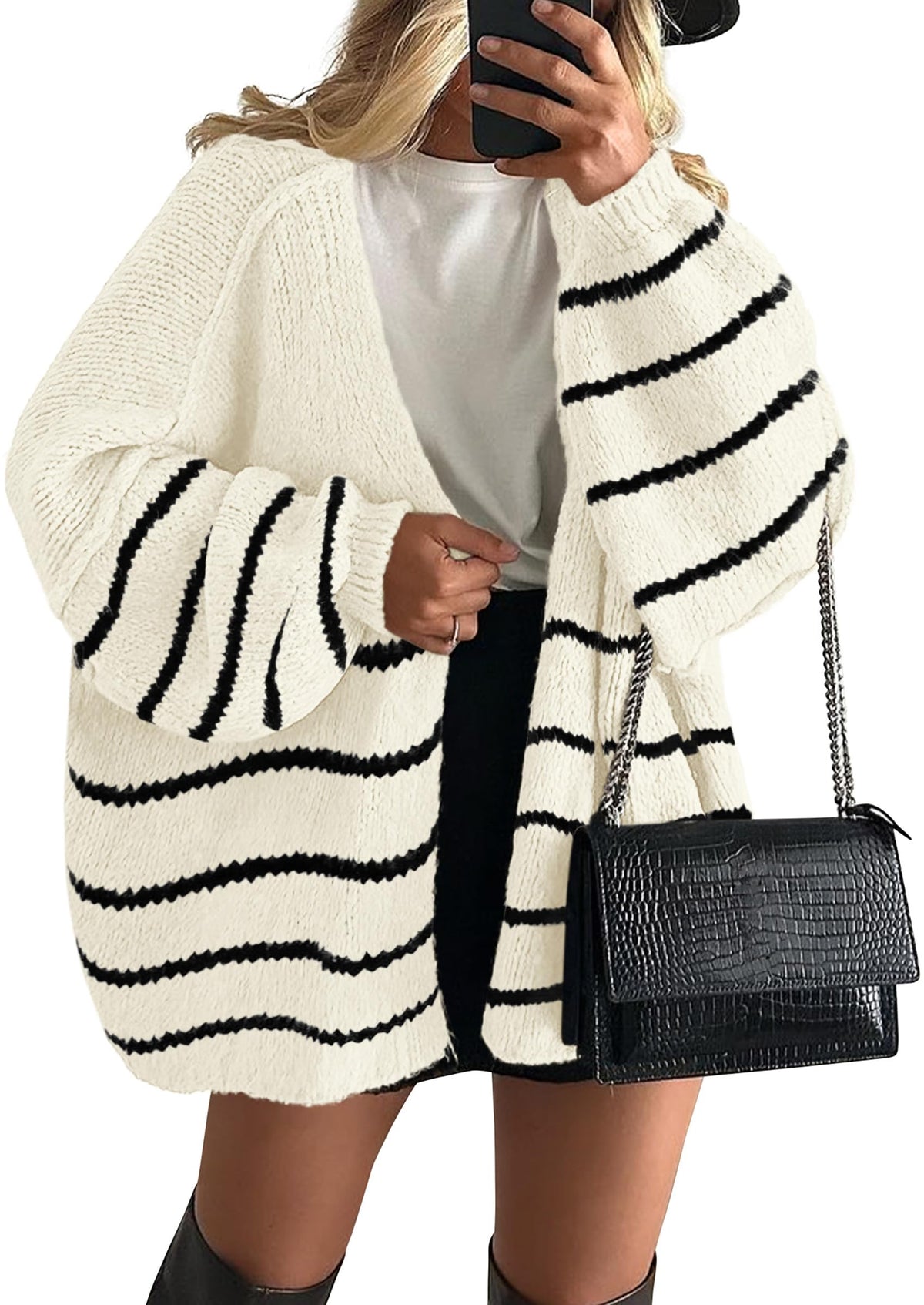 Luvella Womens Open Front Oversized Cardigan Sweaters