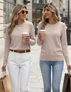 Luvella Womens Wool Blend Sweater Crewneck Long Sleeve Tops Fashion Clothing