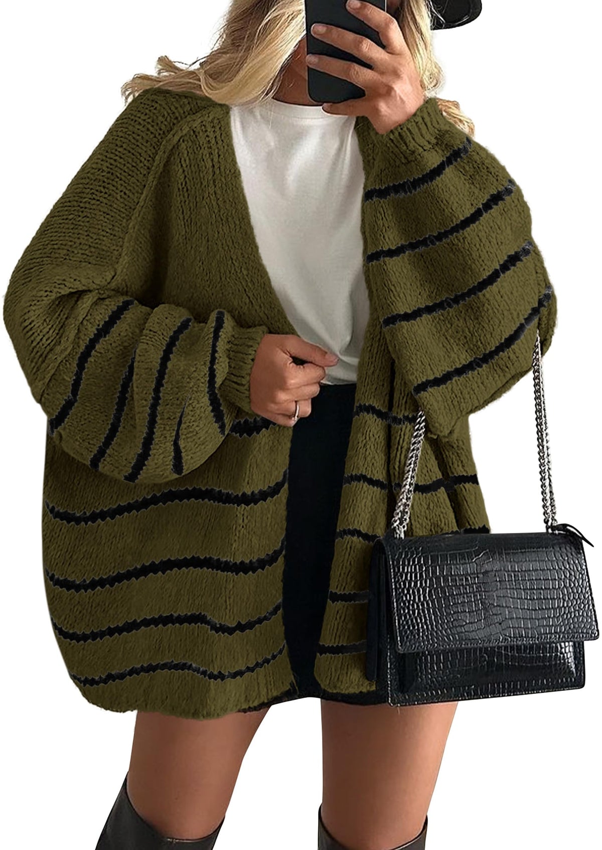 Luvella Womens Open Front Oversized Cardigan Sweaters